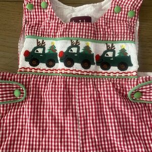 Boys smocked Christmas outfit